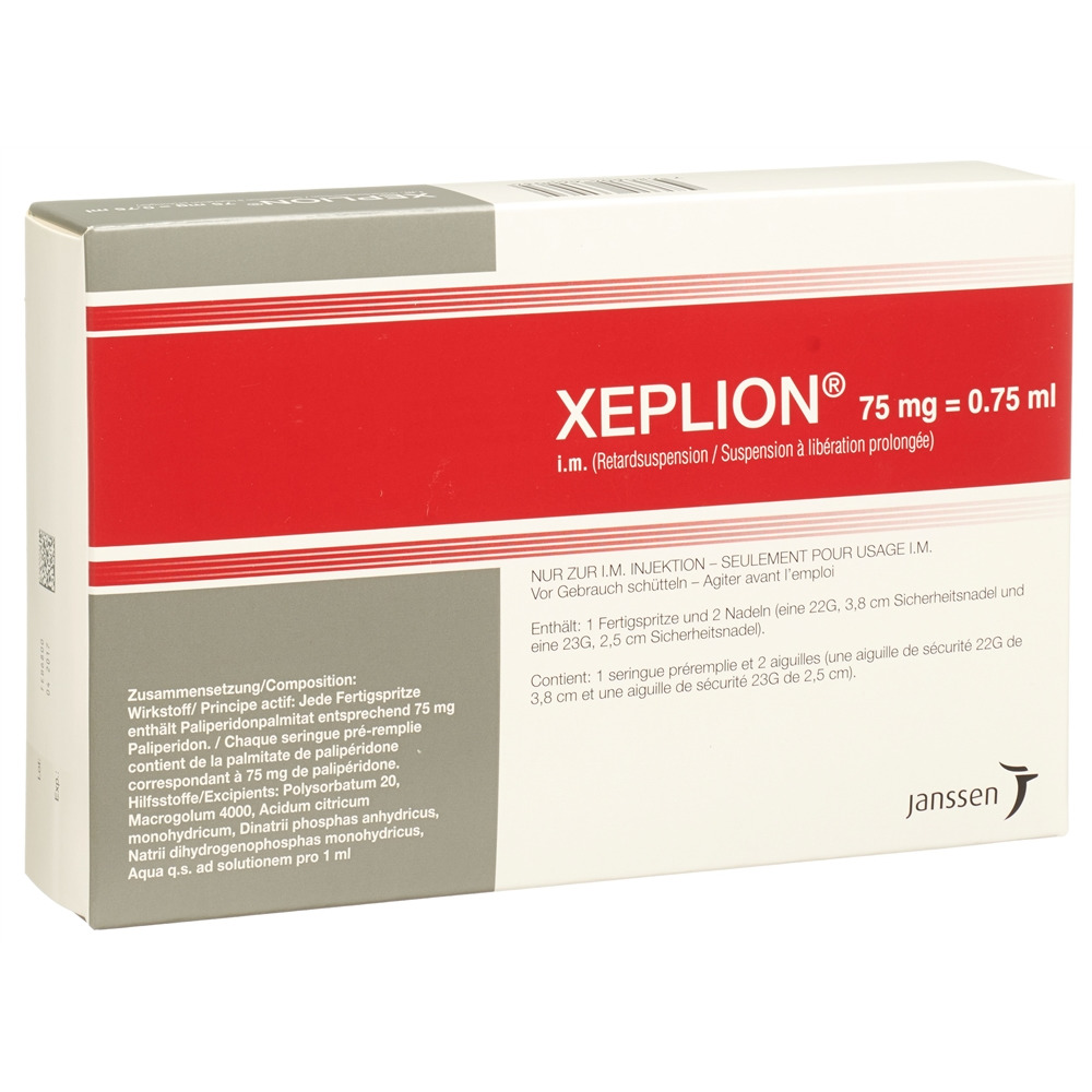 XEPLION Inj Susp 75 mg/0.75ml Fertspr 0.75 ml, Hauptbild
