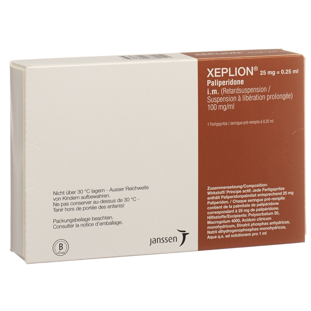 XEPLION susp inj 25 mg/0.25ml ser pré 0.25 ml, image 2 sur 2