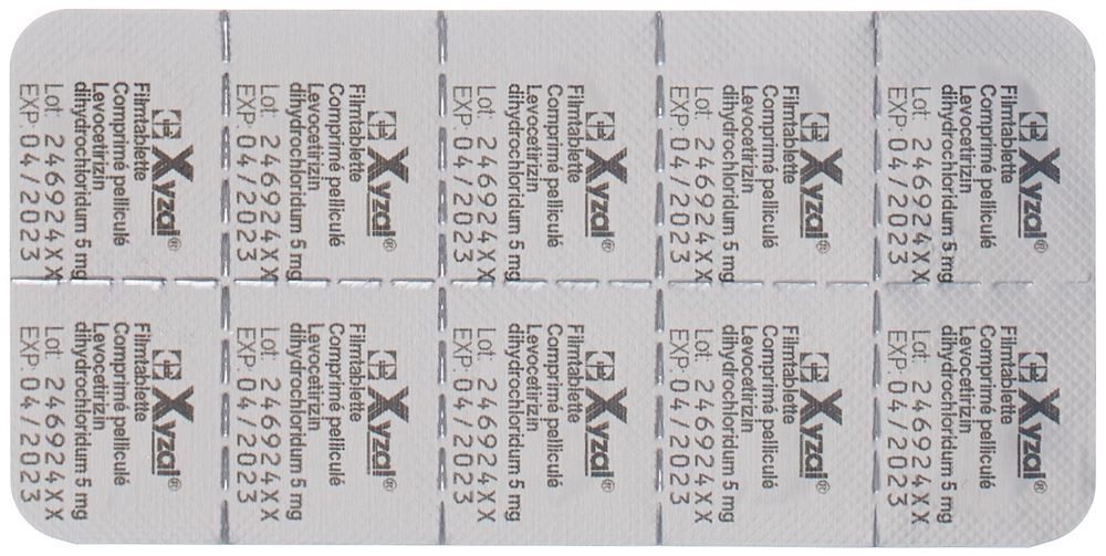 XYZAL cpr pell 5 mg sécable blist 50 pce, image 2 sur 3