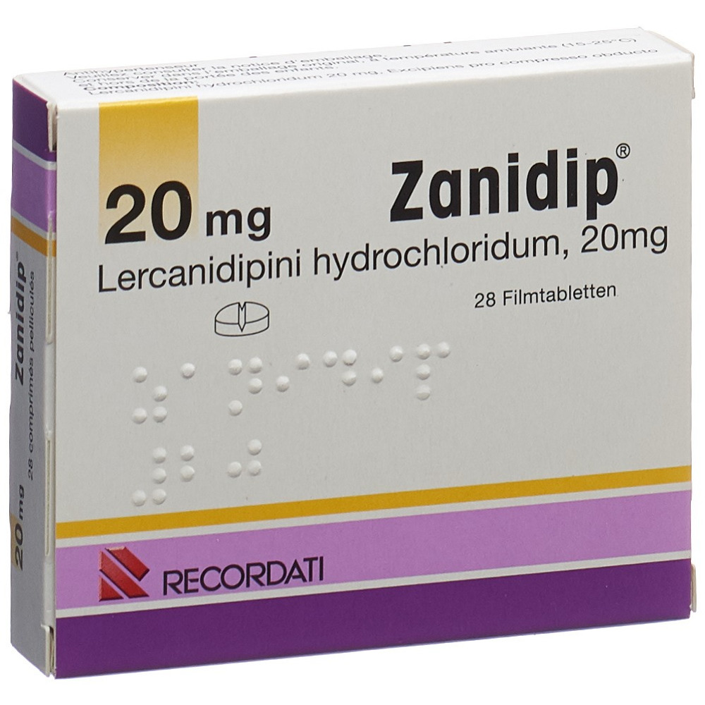 ZANIDIP cpr pell 20 mg blist 28 pce, image principale ZANIDIP cpr pell 20 mg blist 28 pce, image principale