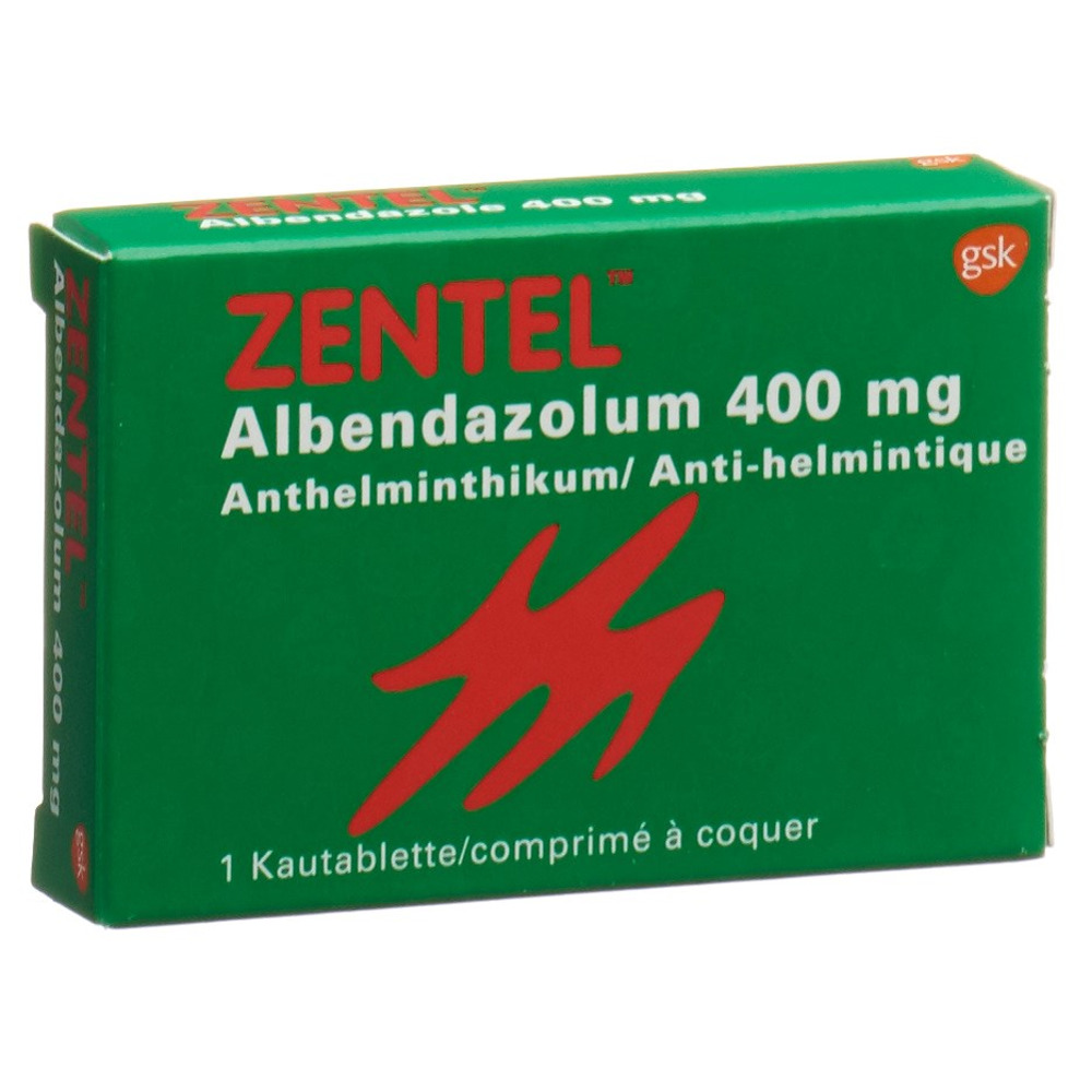 ZENTEL cpr croquer 400 mg blist 1 pce, image principale