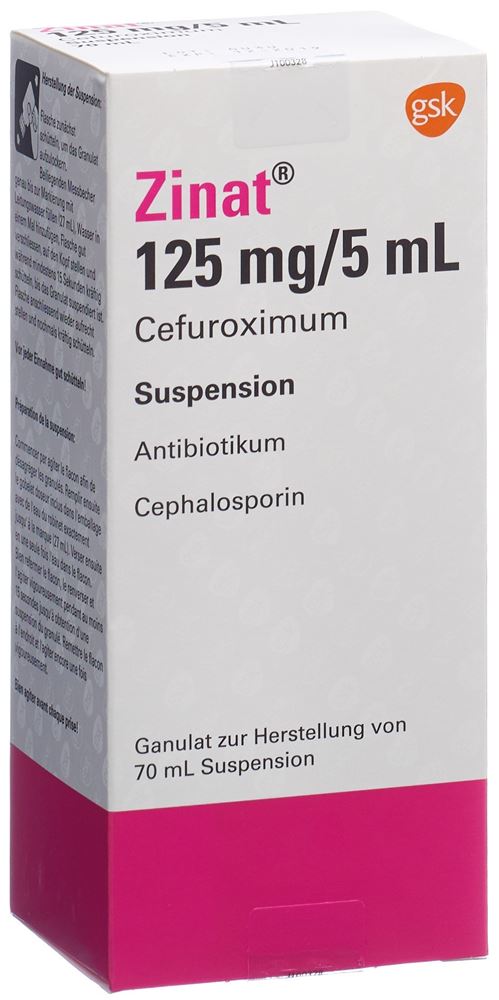 ZINAT Plv 125 mg/5ml zur Herstellung einer Suspension zum Einnehmen Fl 70 ml, Hauptbild