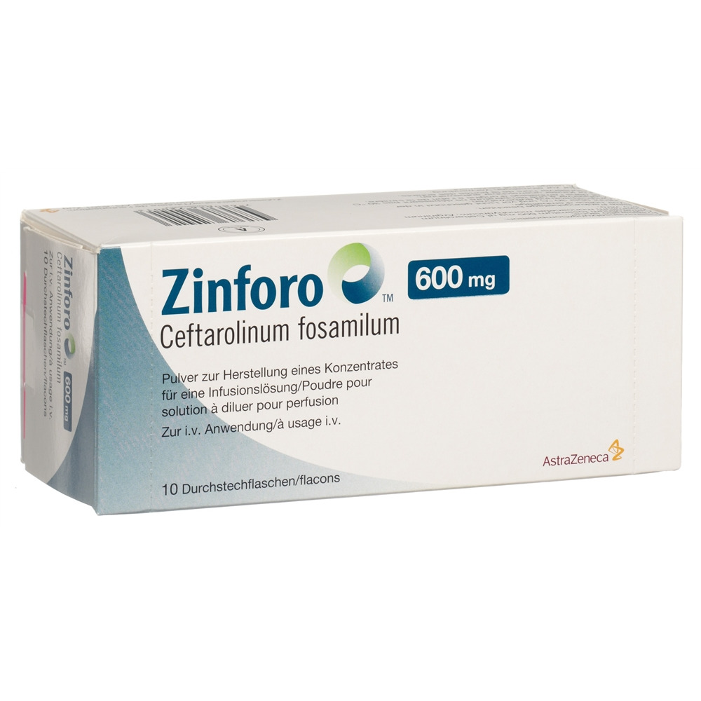 Zinforo subst sèche 600 mg i.v. flac 10 pce, image principale