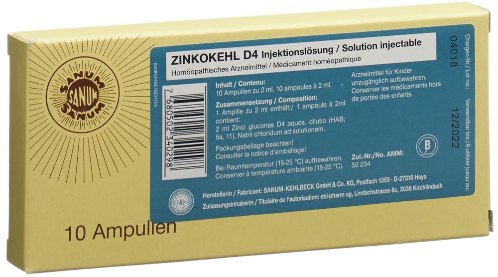 ZINKOKEHL sol inj amp 2 ml, image principale
