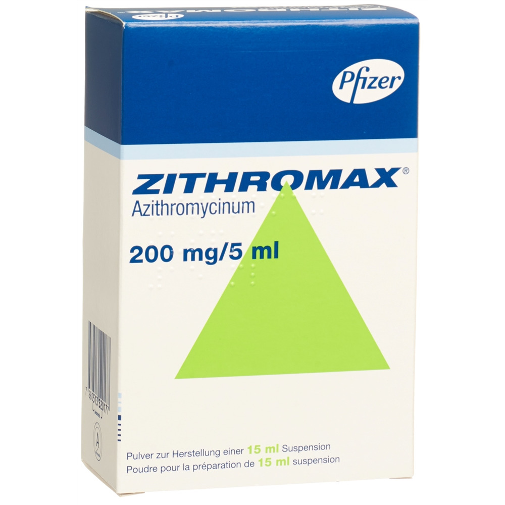 ZITHROMAX pdr 200 mg/5ml pour la préparation d’une suspension fl 15 ml, image principale