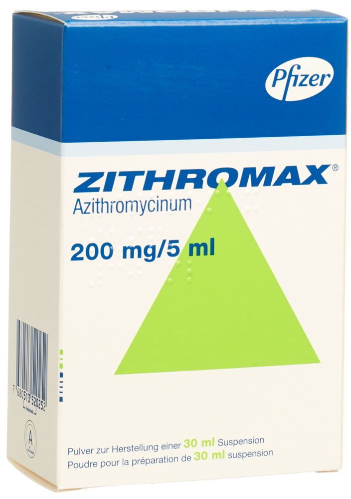 ZITHROMAX pdr 200 mg/5ml pour la préparation d’une suspension fl 30 ml, image principale