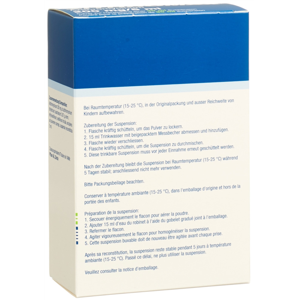ZITHROMAX Plv 200 mg/5ml zur Herstellung einer Suspension Fl 30 ml, Bild 2 von 2