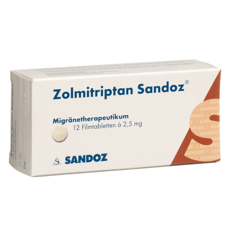ZOLMITRIPTAN Sandoz 2.5 mg, image principale