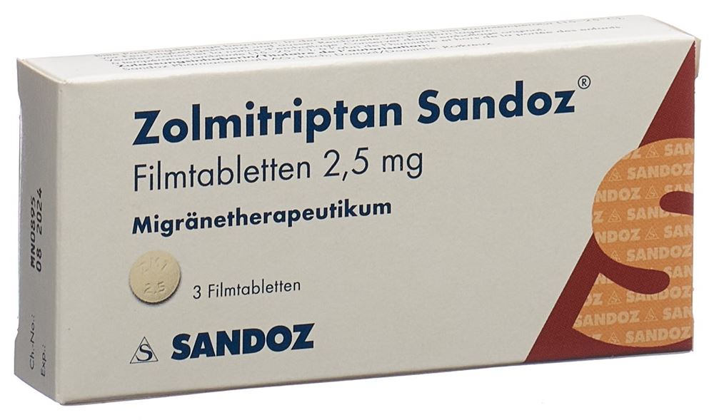 ZOLMITRIPTAN Sandoz 2.5 mg, image principale