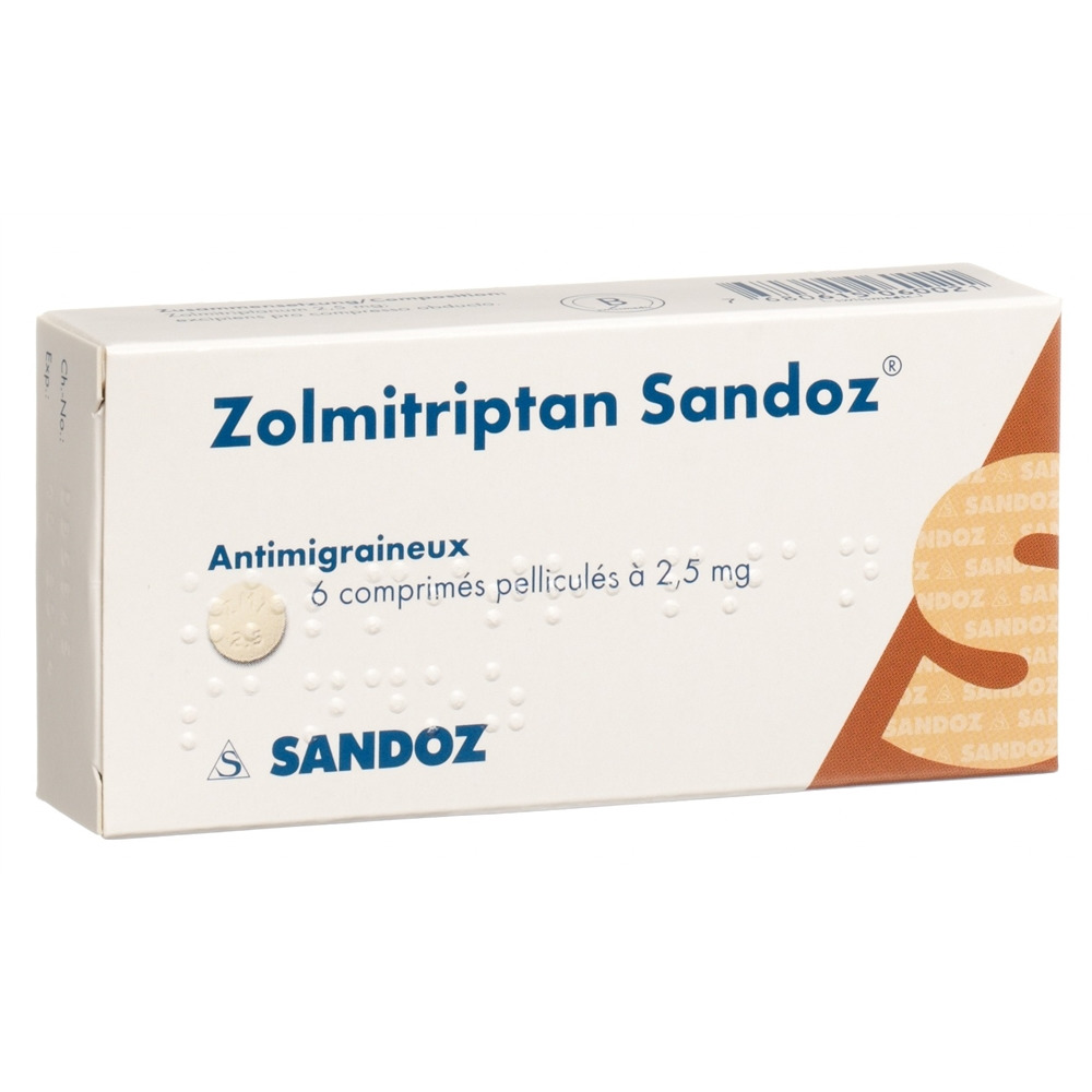 ZOLMITRIPTAN Sandoz 2.5 mg, image 2 sur 2