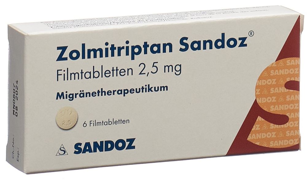 ZOLMITRIPTAN Sandoz 2.5 mg, image principale