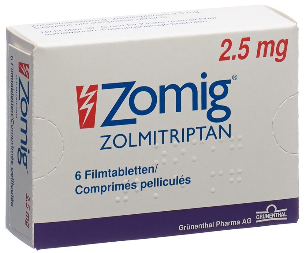 ZOMIG cpr pell 2.5 mg blist 6 pce, image principale