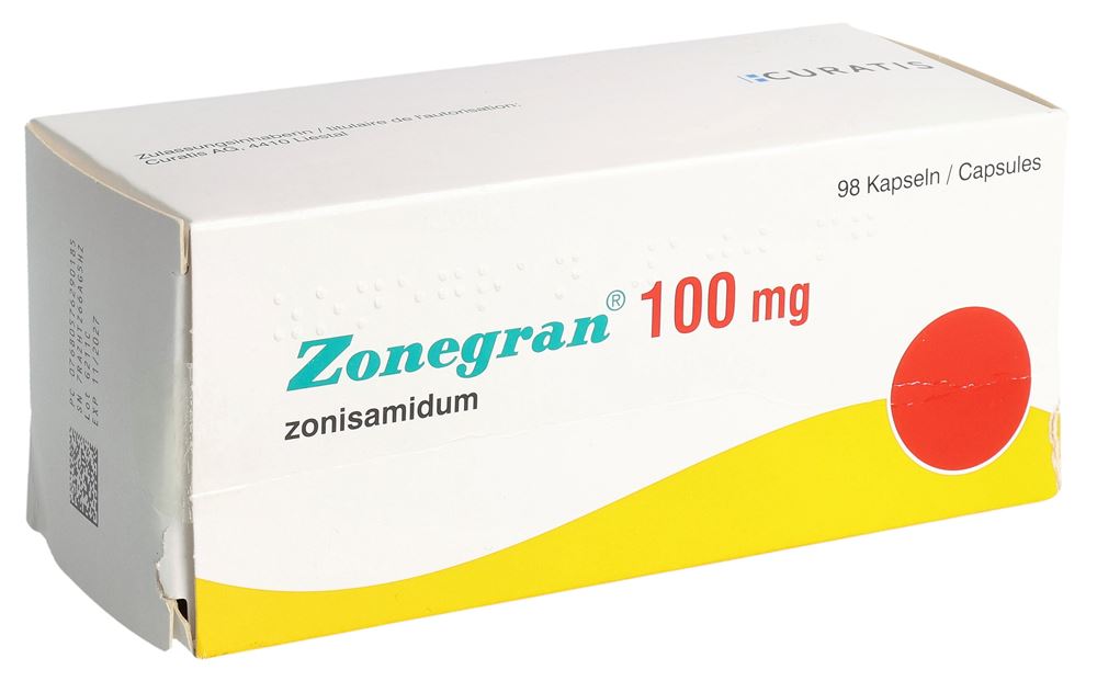 ZONEGRAN caps 100 mg blist 98 pce, image principale ZONEGRAN caps 100 mg blist 98 pce, image principale