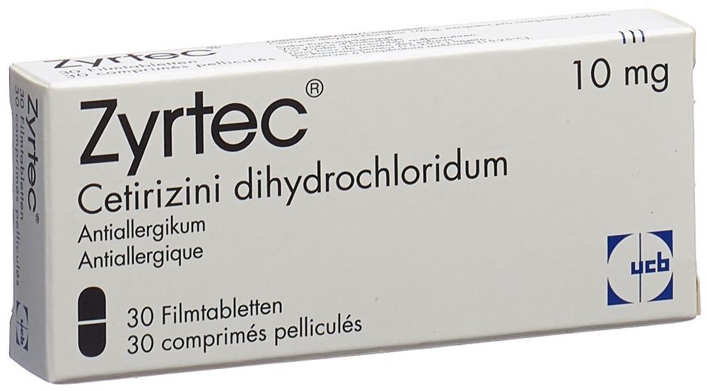 ZYRTEC cpr pell 10 mg blist 30 pce, image principale