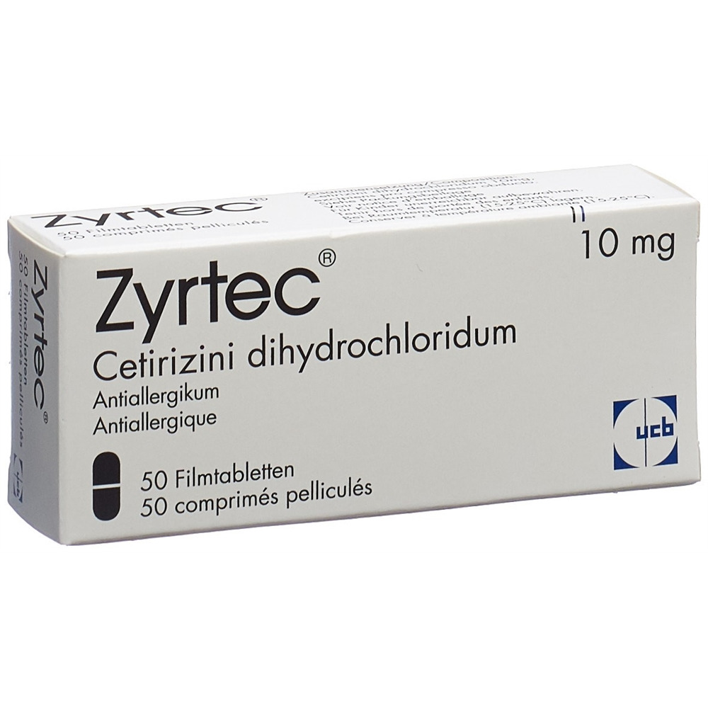 ZYRTEC cpr pell 10 mg blist 50 pce, image principale